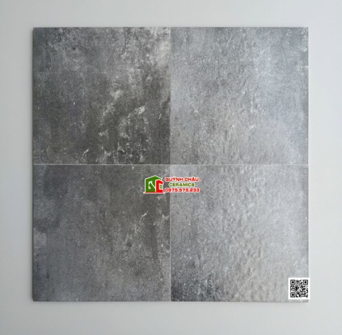 Gạch 40x40 mờ loang màu hiệu ứng xi măng xám đen