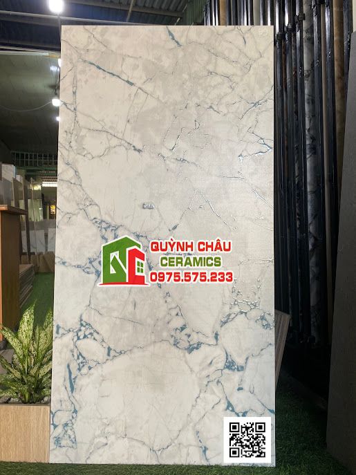  Gạch 60x120 bề mặt vân rạn nổi màu xanh dương