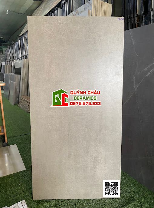  Gạch 60x120 gam màu xi măng loang hiệu ứng xám mờ
