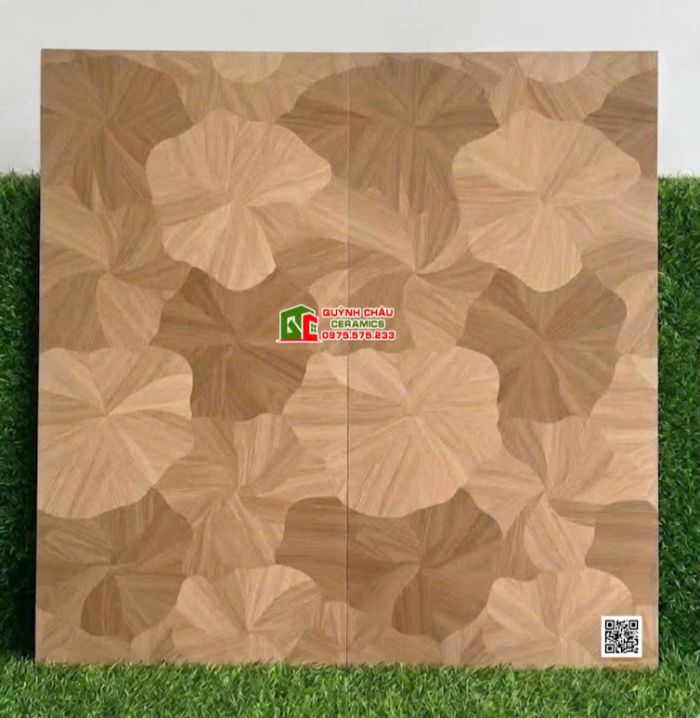 Gạch 60x120 họa tiết lá sen xếp chồng giả gỗ