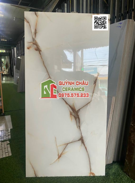 Gạch 60x120 kem nhạt vân đá bóng cao cấp