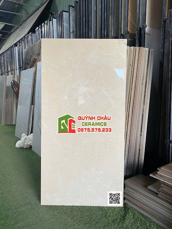 Gạch 60x120 kem vân đá bóng kính cao cấp
