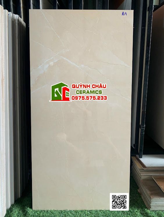 Gạch 60x120 viglacera kem vàng vân trắng bóng kiếng