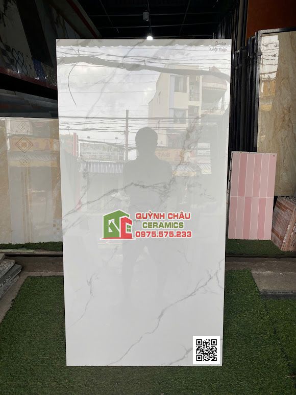 Gạch 60x120 xương trắng nhập khẩu bóng kính vân mây cao cấp