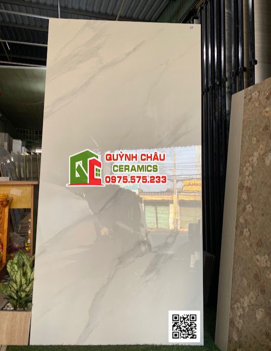 Gạch 80x160 ấn độ màu trắng vân khói Carat staturio bề mặt bóng