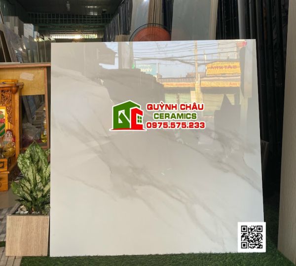 Gạch 80x80 ấn độ trắng vân khói grand smoke bề mặt bóng