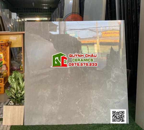 Gạch 80x80 ấn độ vân đá rạn màu xám carat gris bề mặt bóng