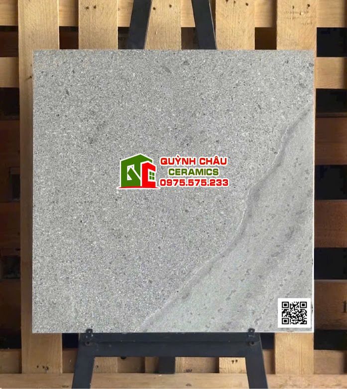 Gạch ấn độ 60x60 mờ xám rêu vân đá cao cấp          