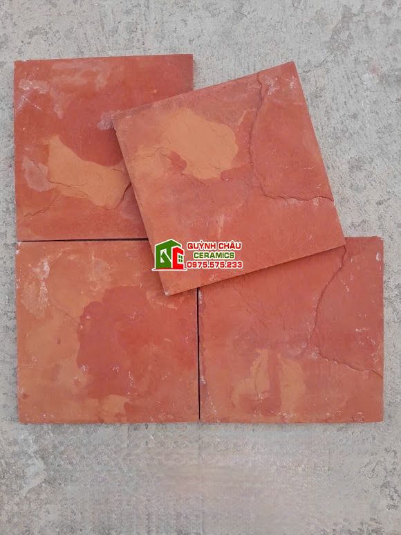 Gạch bê tông giả cổ màu vàng cam loang đỏ 19x19cm