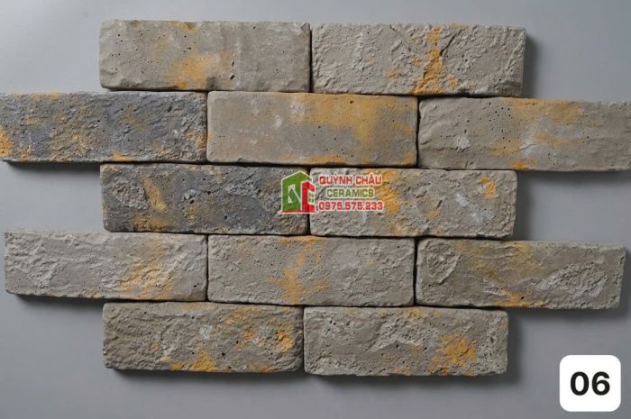 Gạch bê tông giả cổ màu vàng loang