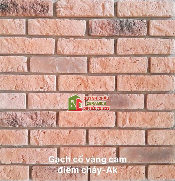 Gạch bê tông giả cổ vàng cam điểm cháy