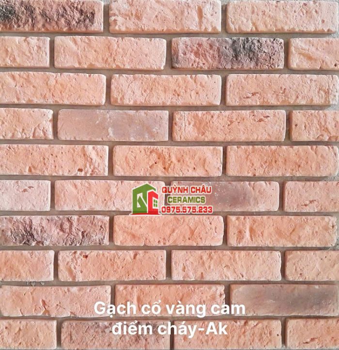 Gạch bê tông giả cổ vàng cam điểm cháy
