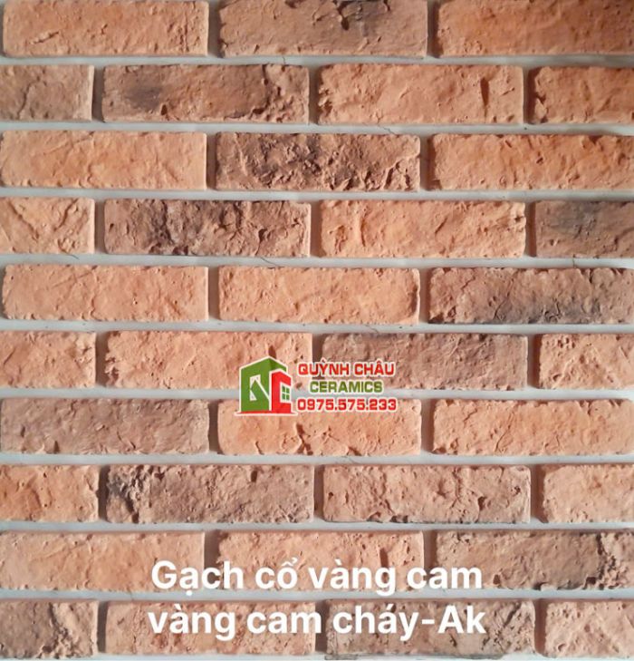 Gạch bê tông giả cổ vàng cam vàng cam cháy