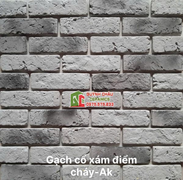 Gạch bê tông giả cổ xám điểm cháy