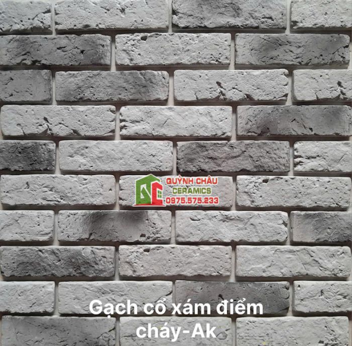 Gạch bê tông giả cổ xám điểm cháy