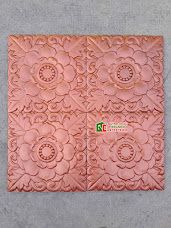 Gạch bê tông hoa văn bông hồng vàng cam 40x40 trang trí