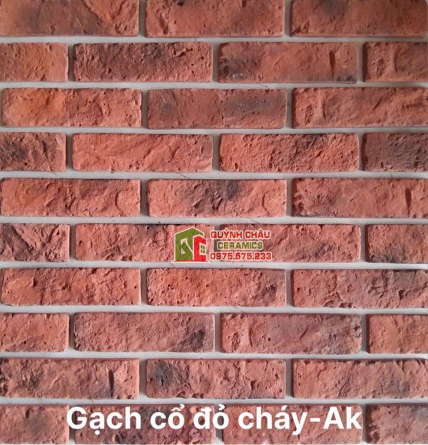 Gạch bê tông màu đỏ cháy giả cổ