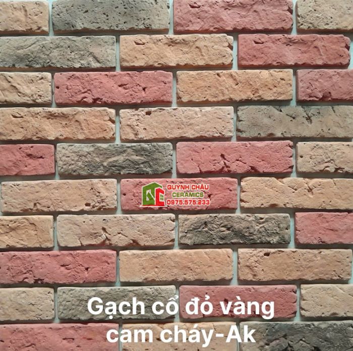 Gạch bê tông màu giả cổ đỏ vàng cam cháy