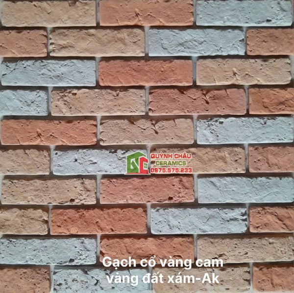 Gạch bê tông màu giả cổ vàng cam vàng đất xám