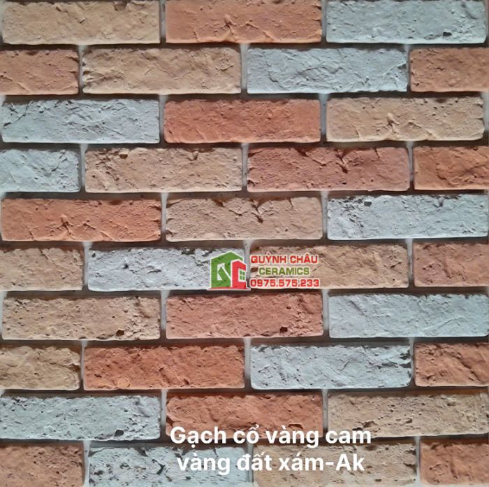Gạch bê tông màu giả cổ vàng cam vàng đất xám