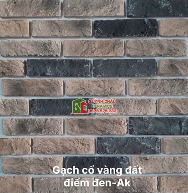 Gạch bê tông màu giả cổ vàng đất điểm đen