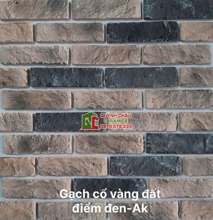 Gạch bê tông màu giả cổ vàng đất điểm đen