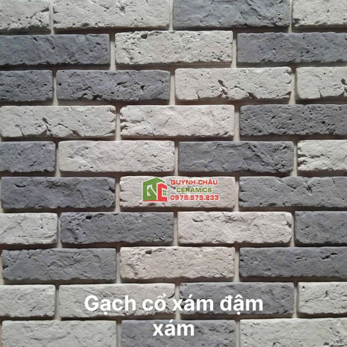 Gạch bê tông màu giả cổ xám đậm xám