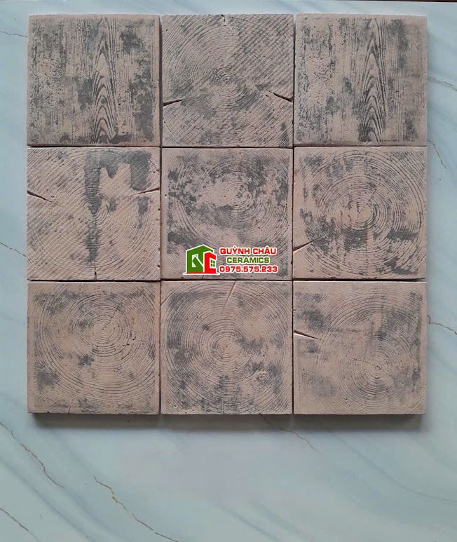 Gạch bê tông màu gỗ sưa giả cổ ốp trang trí 18x18cm