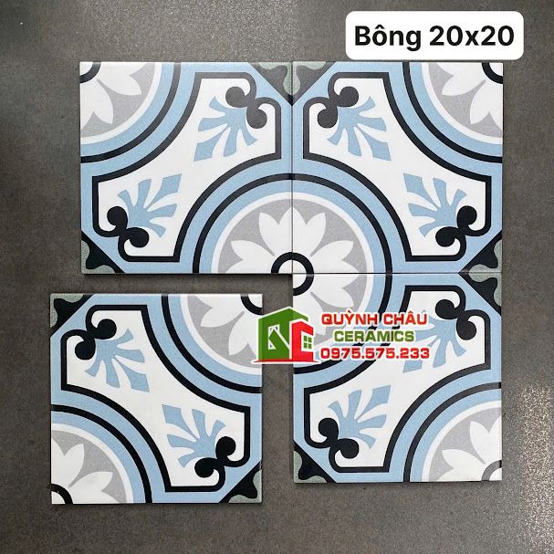 Gạch bông 20x20 bề mặt hoa văn đẹp