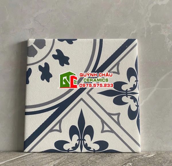 Gạch bông 20x20 hoa văn xanh trung quốc