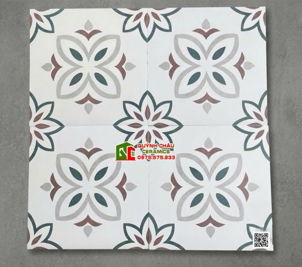 Gạch bông 30x30 họa tiết hoa văn đối xứng đẹp