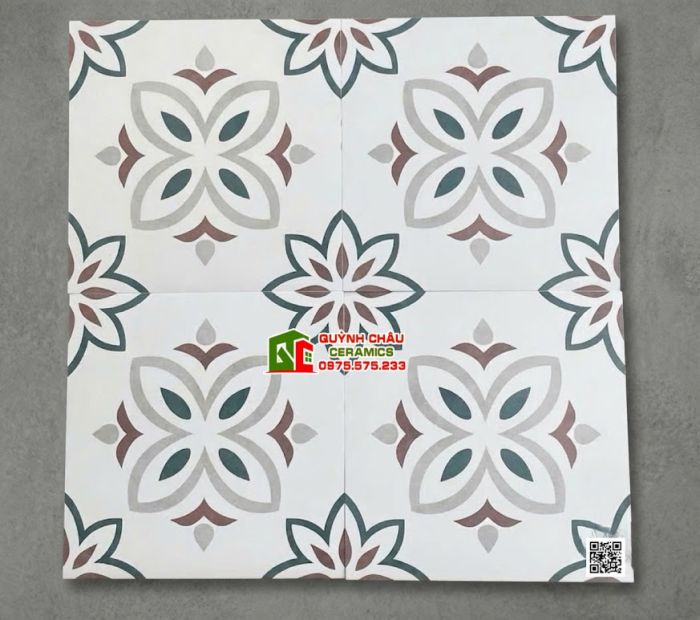 Gạch bông 30x30 họa tiết hoa văn đối xứng đẹp