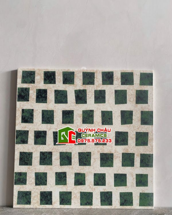 Gạch bông 30x30 hoa văn hình vuông xanh