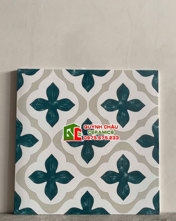 Gạch bông 30x30 hoa văn xanh