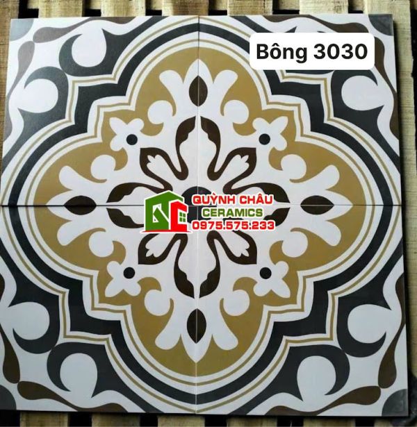 Gạch bông 30x30 lát khu nghỉ dưỡng hoa văn đẹp