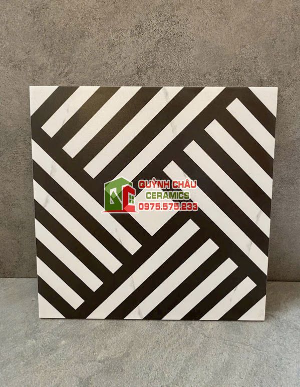 Gạch bông 30x30 viền trắng đen trang trí