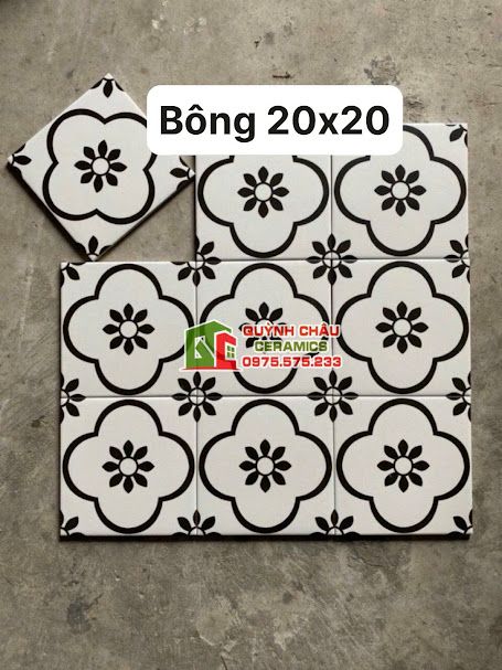 Gạch bông cánh hoa mai 20x20 cm