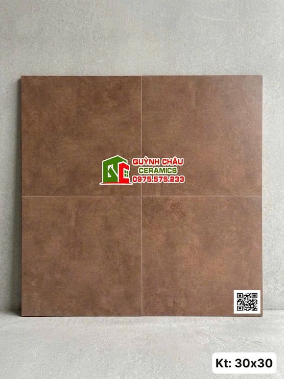 Gạch bông cổ điển 30x30 nâu cafe màu hiệu ứng