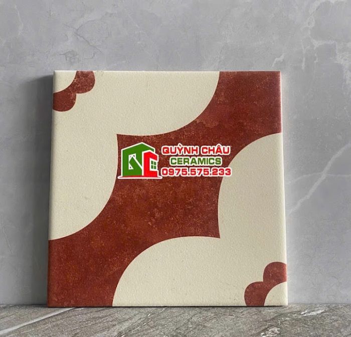 Gạch bông hoa mai màu đỏ 20x20 cm