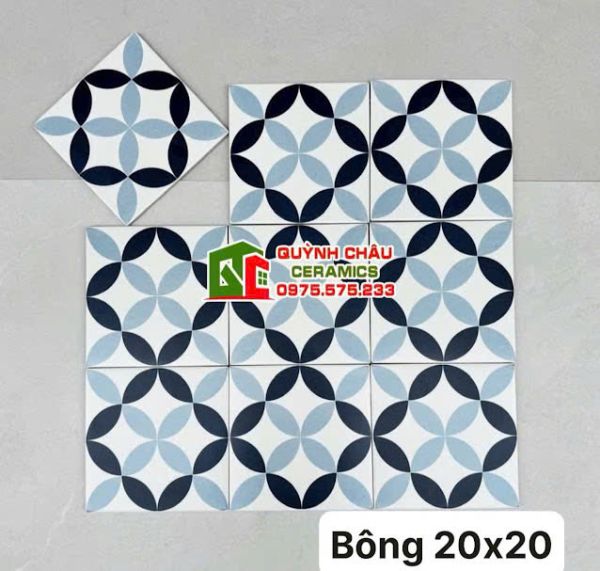 Gạch bông hoa văn 5D bền màu 20x20 cao cấp