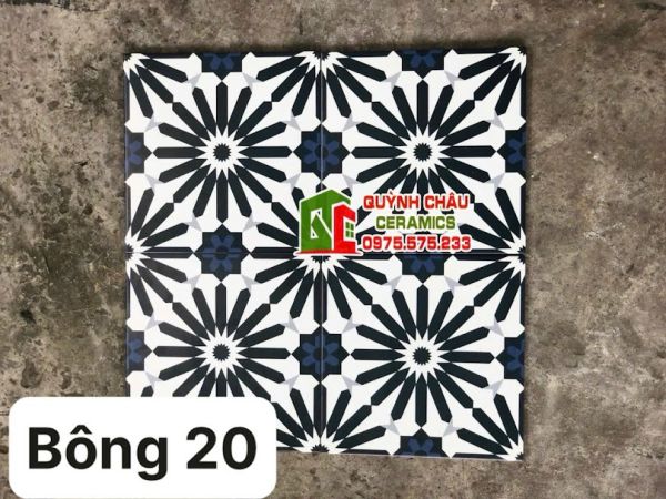 Gạch bông hoa văn cao cấp 20x20 trung quốc