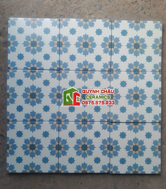 Gạch bông hoa văn chất liệu xương đá 20x20 cm