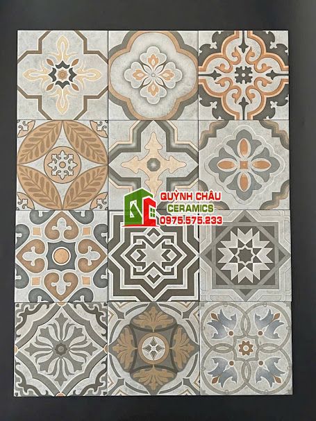 Gạch bông hoa văn lộn xộn 20x20 trung quốc 