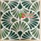 Gạch bông hoa văn vỏ sò xanh 20x20 cm