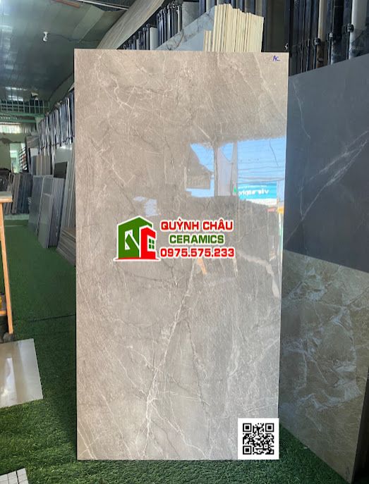  Gạch bóng kiếng ấn độ 60x120 đá xám nhạt vân ngẫu nhiên Oacan grey 