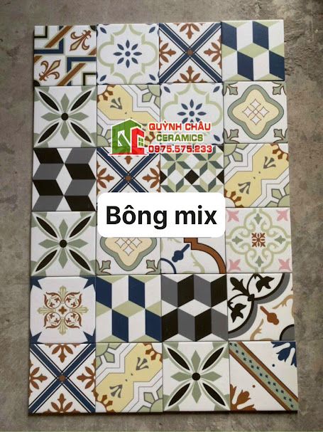 Gạch bông lộn xộn hoa văn 20x20 trung quốc