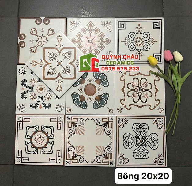Gạch bông mix hoa văn 20x20 ốp lát