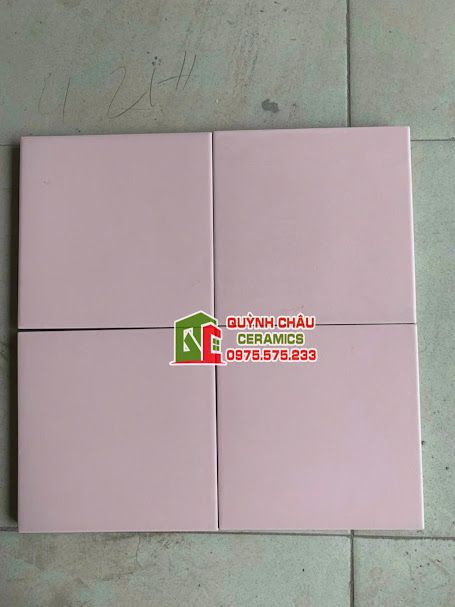 Gạch bông mờ hồng trơn đơn sắc 20x20 cm