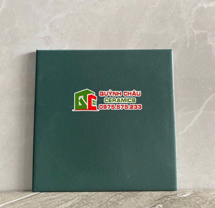 Gạch bông mờ xanh đậm đơn sắc 20x20 cm