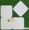 Gạch bông trắng kem 40x40 hoạ tiết hoa xanh